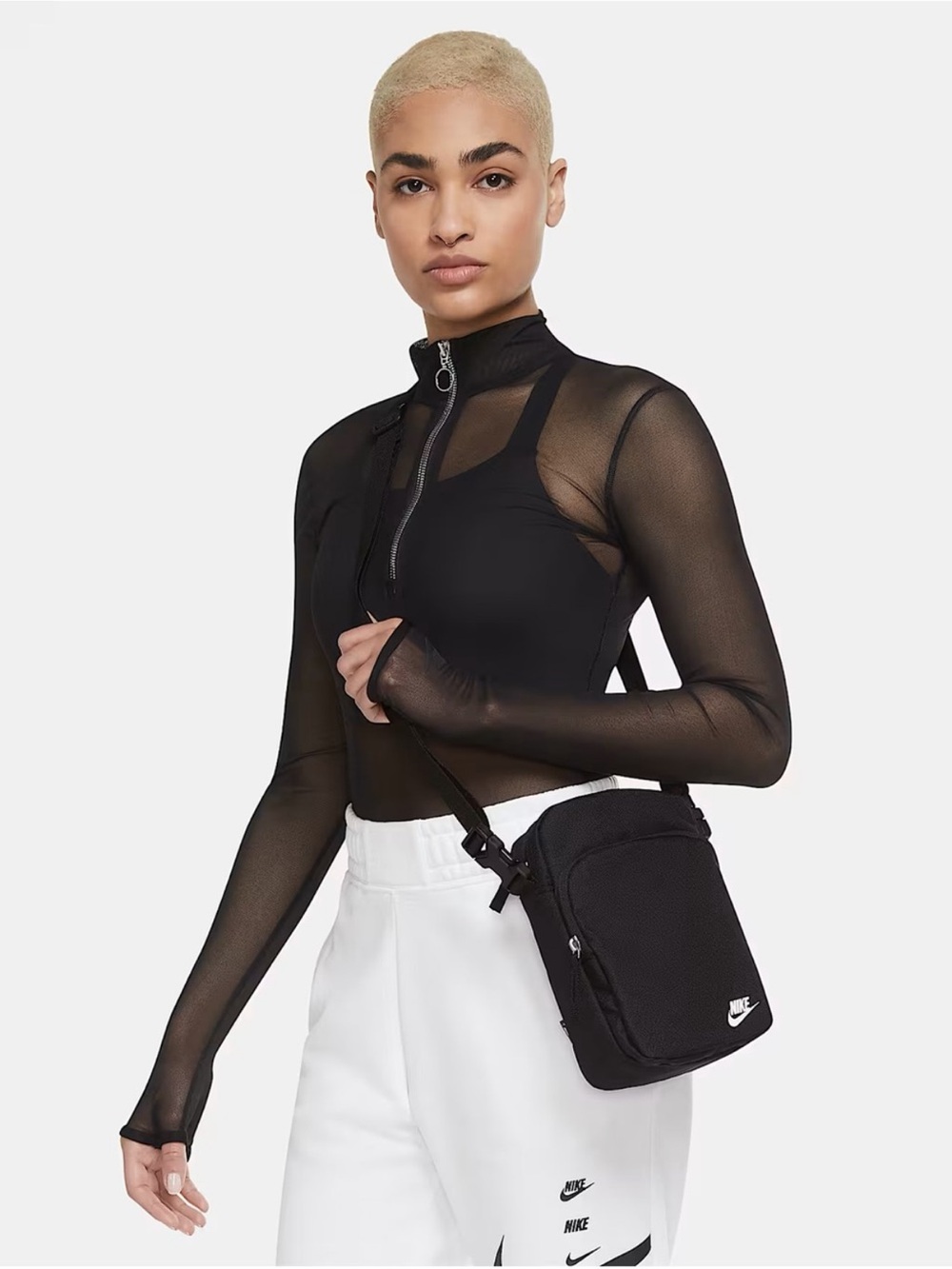 Nike Heritage Crossbody Shoulder Bag black unisex - Picture 2 of 10
